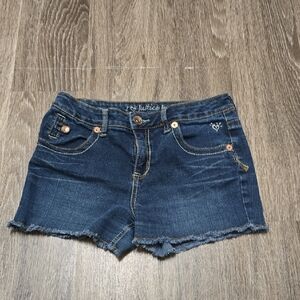 Justice Blue Jean Shorts with Frayed Hems